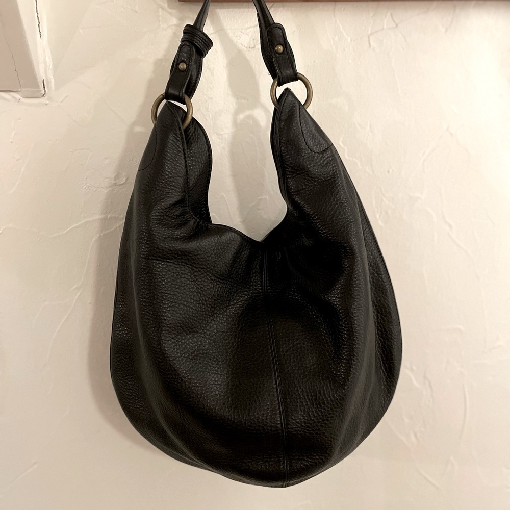 HOBO International Black Pebbled Leather Shoulder Bag